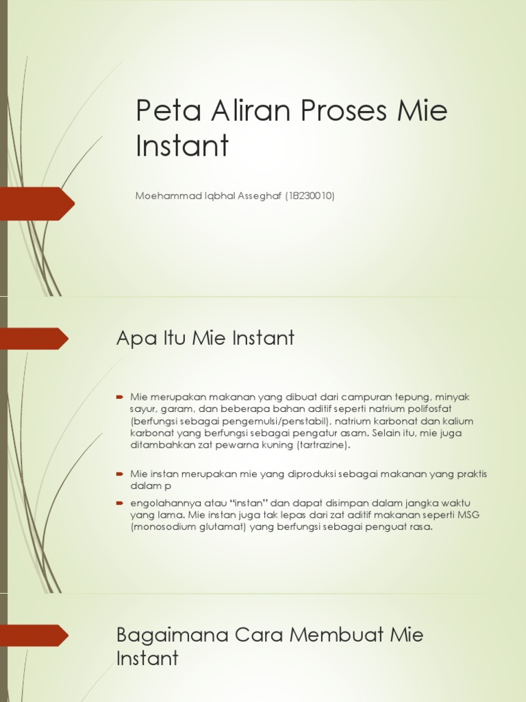 Peta Aliran Proses Mie Instan | PDF