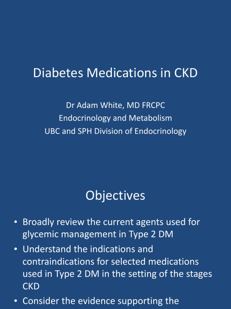 Diabetes in CKD | PDF | Chronic Kidney Disease | Medical Treatments