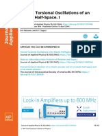 Forced Torsional Oscillations of An Elastic Half-Space. I: Articles You May Be Interested in