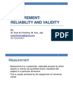 1 - Measurement Reliability and Validity