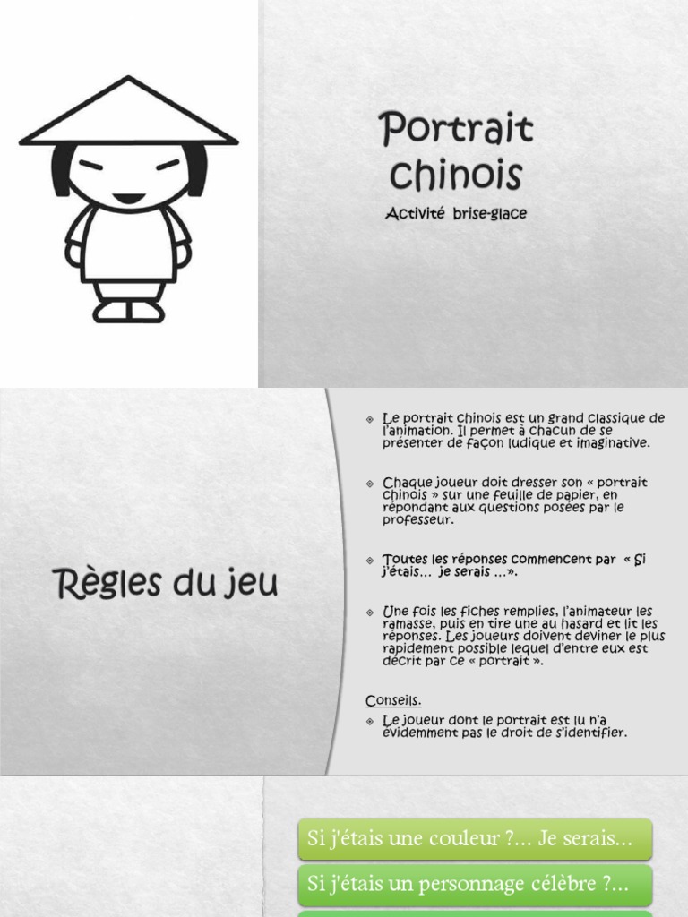 Portrait Chinois à Imprimer Adulte Portrait Chinois | PDF