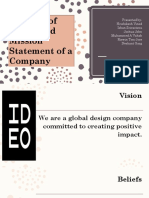 Analysis of Vision and Mission Statement of A Company
