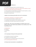 Psychiatric Nursing QUIZ #2