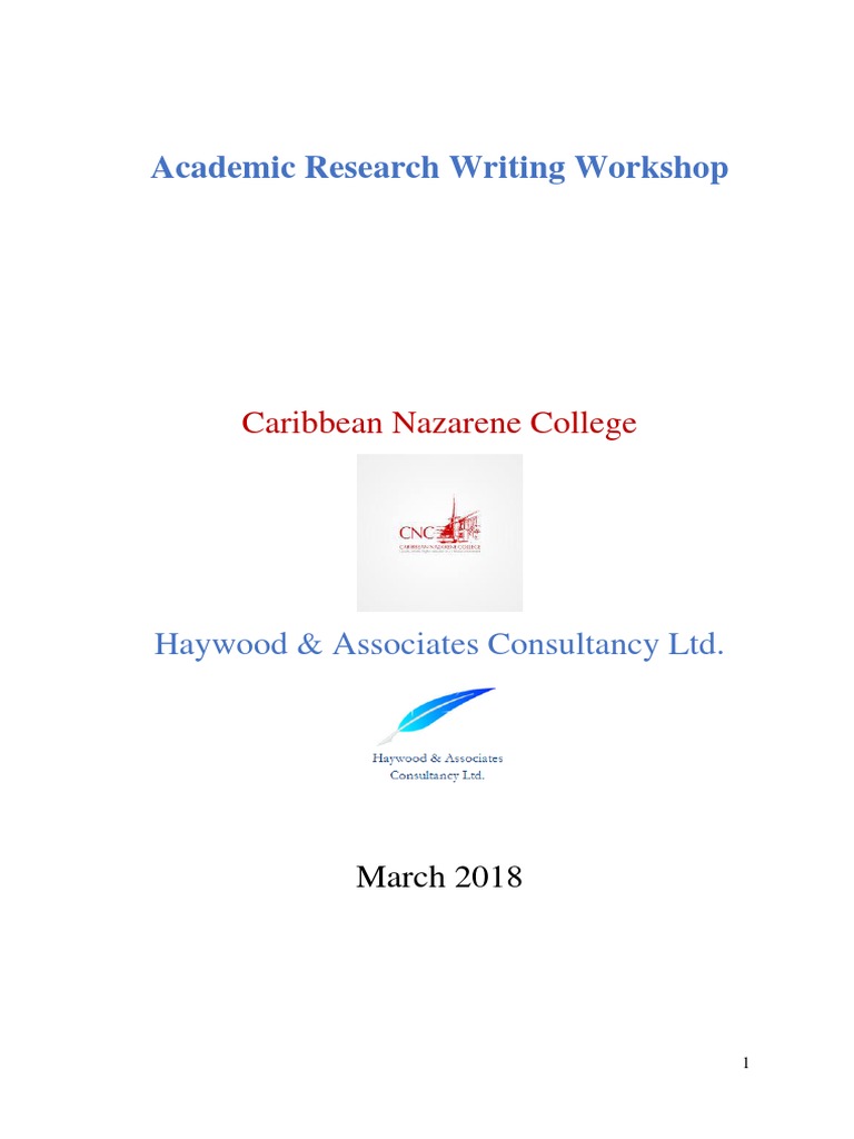 CNC Academic Research Writing Workshop | PDF | Validity (Statistics ...