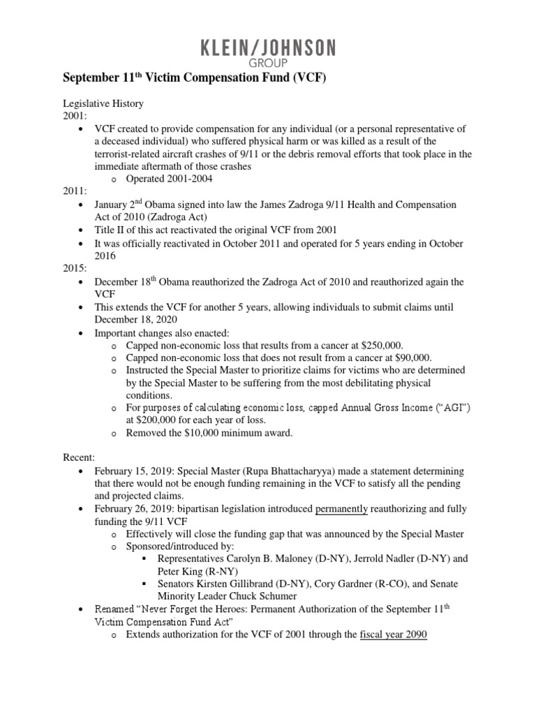 September 11th Victim Compensation Fund | PDF | Damages | September 11 ...