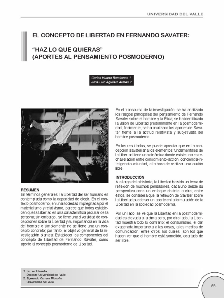 Libertad según Fernando Savater | PDF | Teorías filosóficas ...