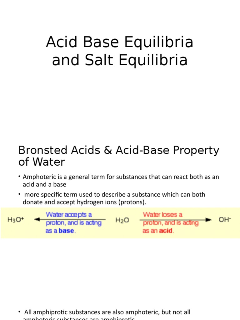 Acid and Salt Equilibria | PDF | Acid | Ph