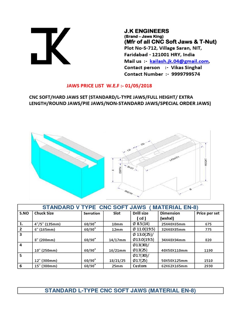 JK Jaws Pricelist PDF Industrial Processes Wood