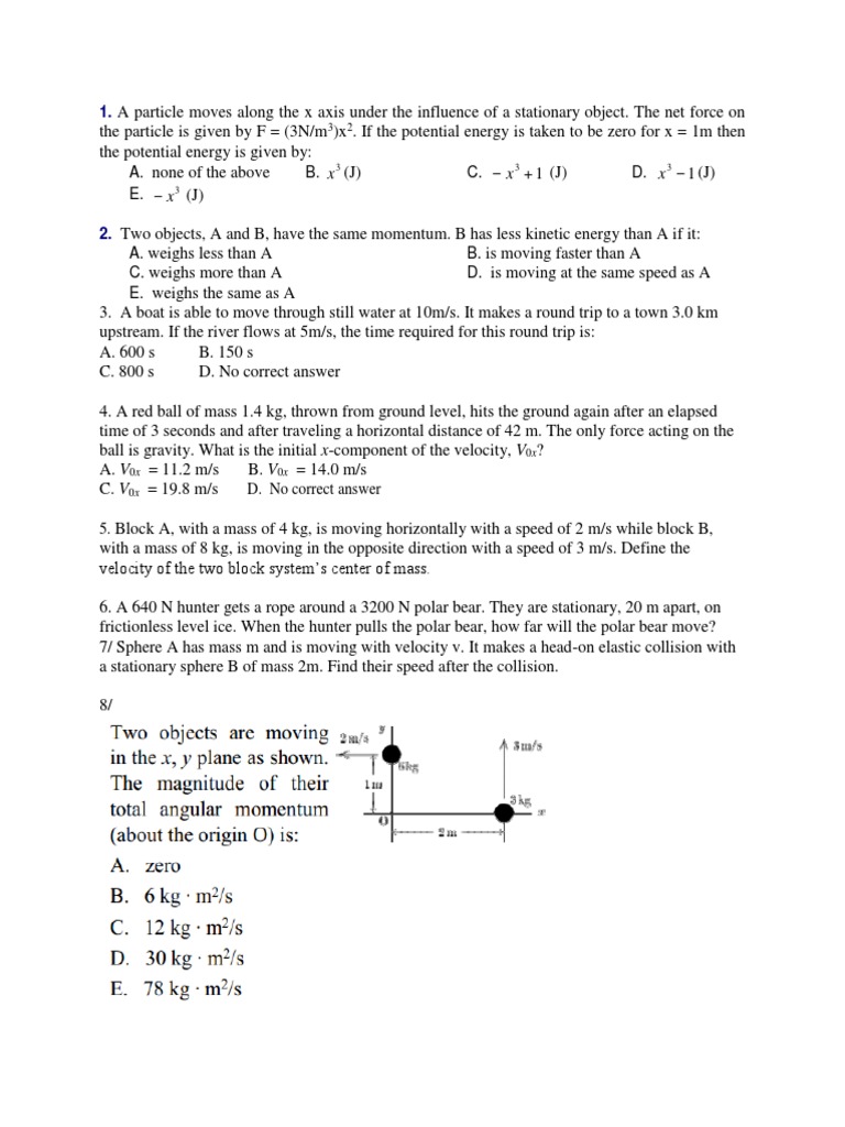 Physics Problem Set | PDF | Friction | Mass