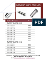 CNC Turret Sleeve (Price List)