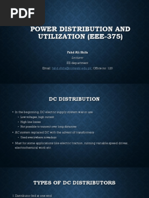 2 Dc Distribution Electric Power Distribution Direct Current