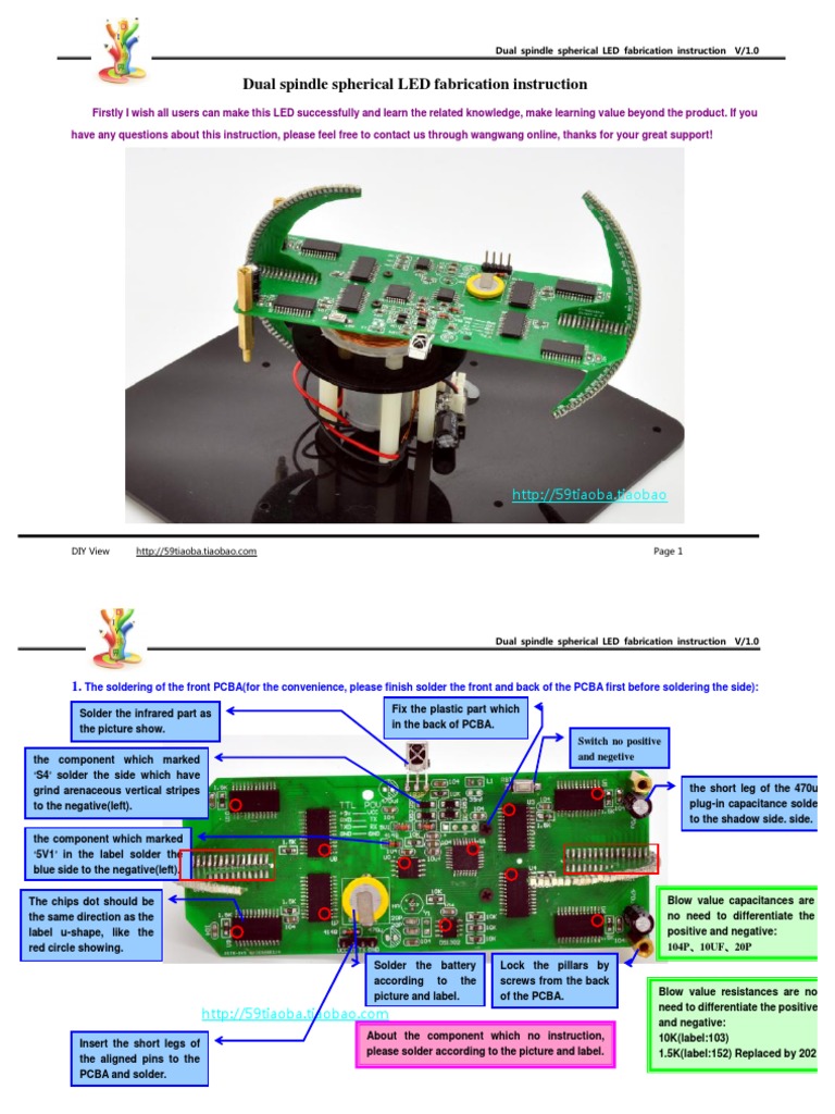 Dual Spindle Spherical LED Guide | PDF | Printed Circuit Board ...