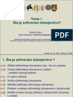 Tema 1 Šta Je Softversko Inženjerstvo?: DAAD Project "Joint Course On Software Engineering"