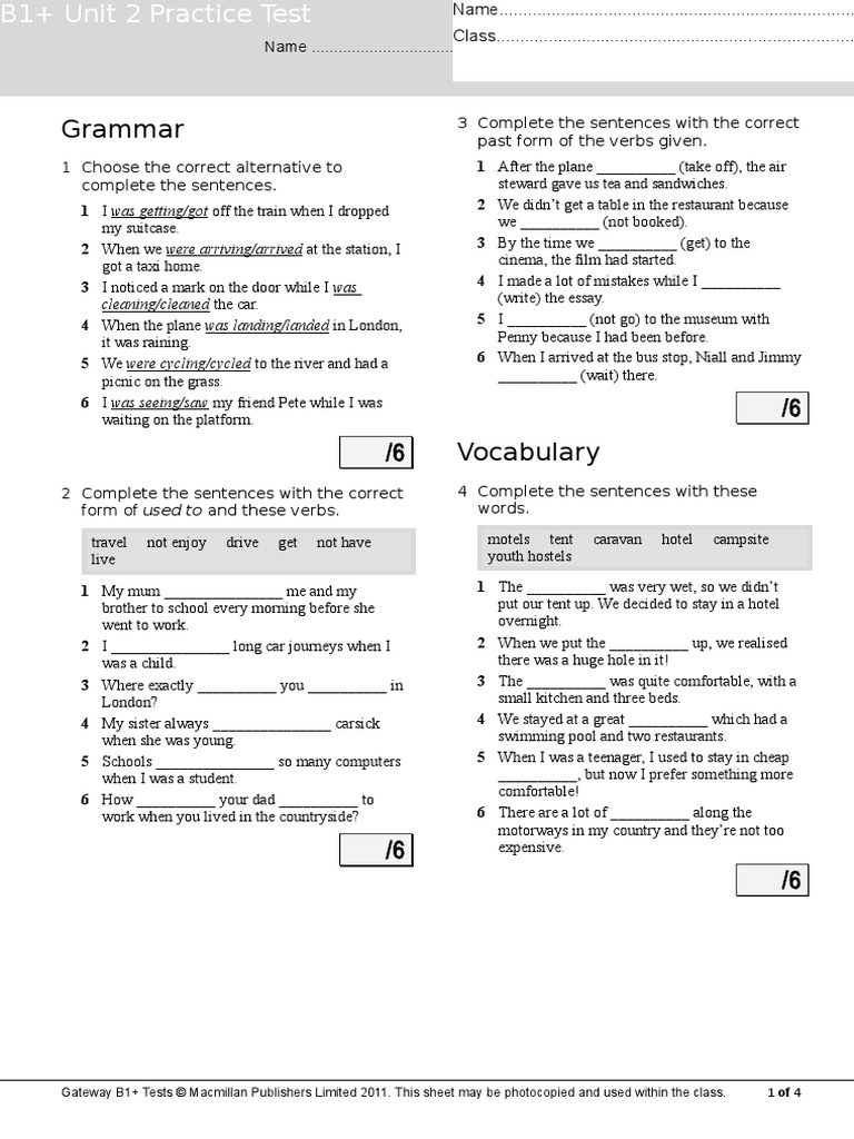 Gateway B1 Unit 2 | PDF