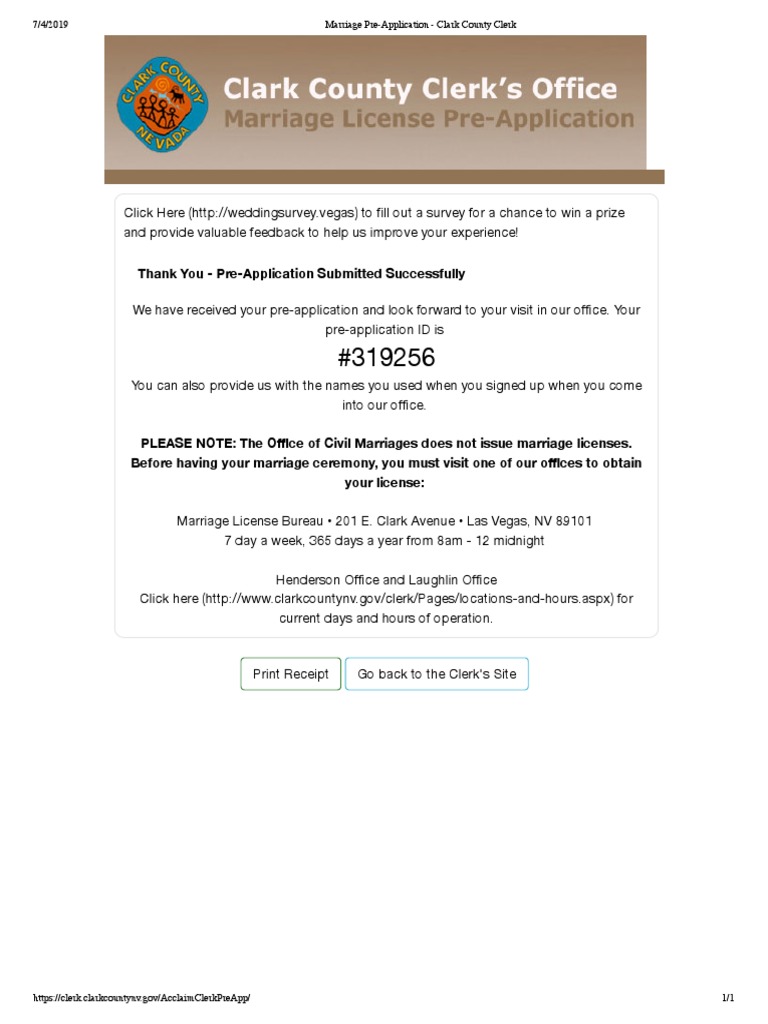 Clark County Marriage Pre-Application Guide | PDF | Law