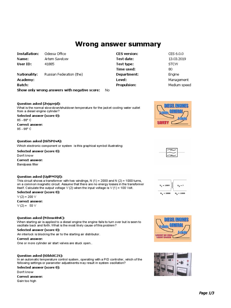 Ces Wrong Answer Summary Pdf Combustion Engines