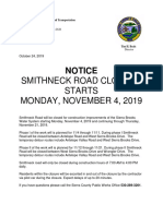 Smithneck Road Closure Dated 10