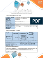 Guía de Actividades y Rúbrica de Evaluación - Fase 3 - Determinar Viabilidad Del Proyecto Sostenible