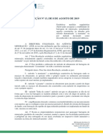 Resolução ANM #13, de 8 de Agosto de 2019