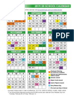 2019-20 school calendar color revised