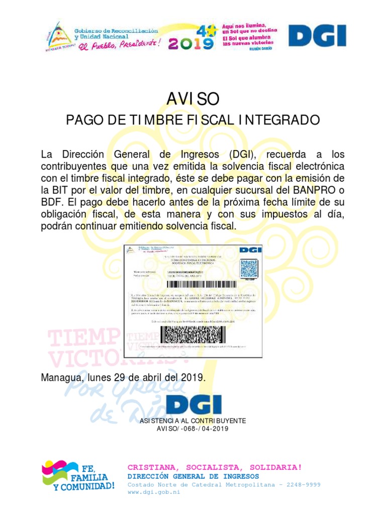 Pago de Timbre Fiscal 2025 DGI | PDF | Negocios | Finanzas y dinero