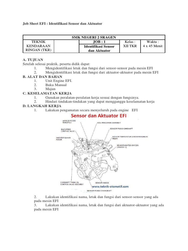 Job Sheet Efi Sensor Dan Actuator PDF