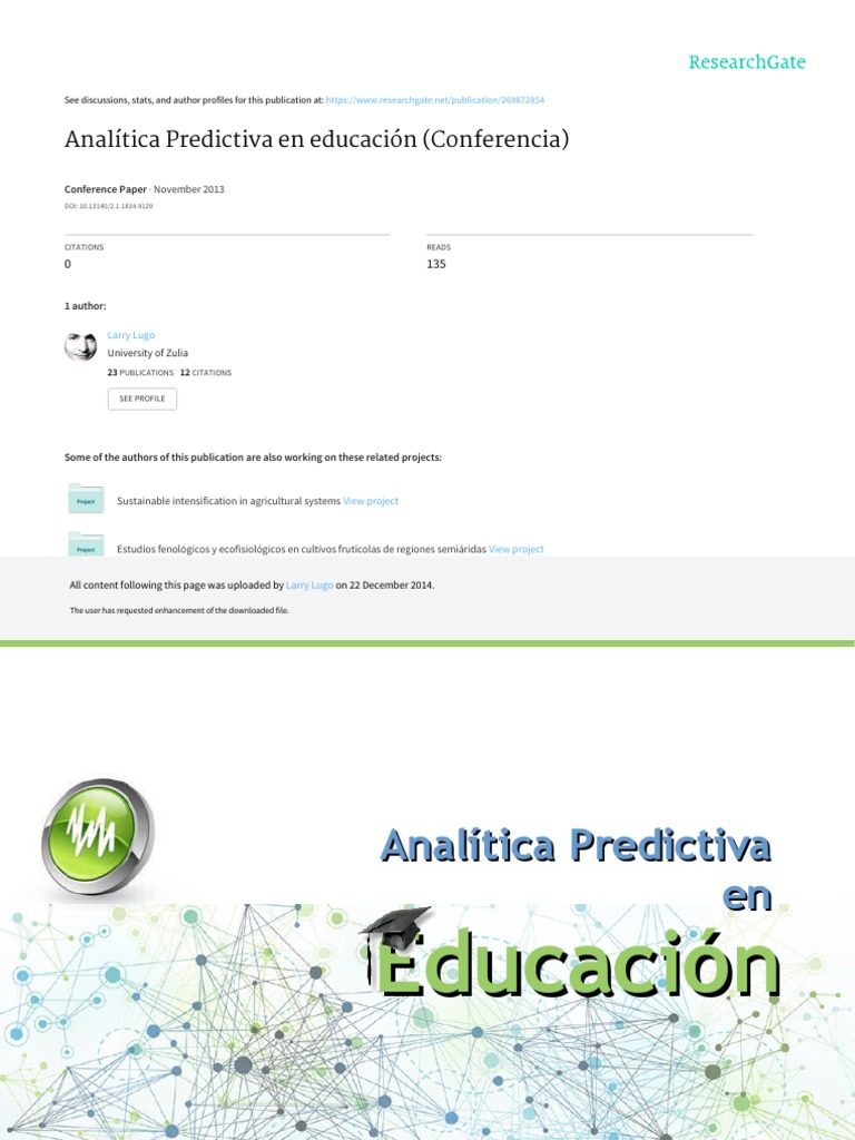 Analtica Predictiva en Educacin-Larry Lugo-CLED2013 PDF | PDF ...