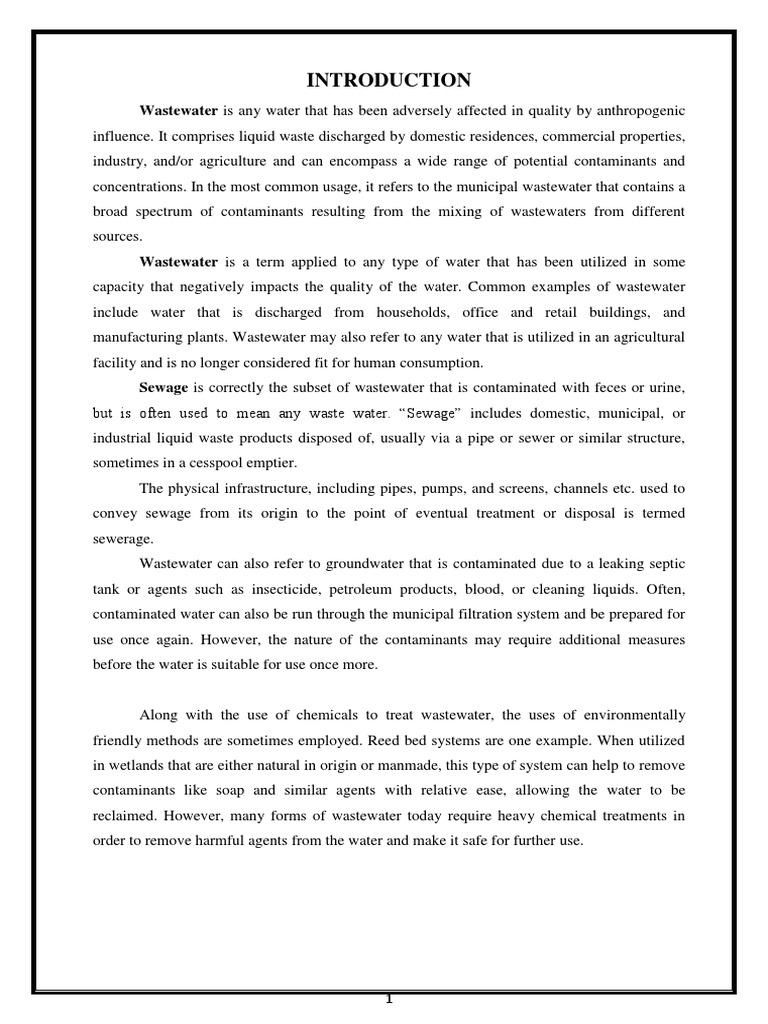 Waste Water Treatment | PDF | Sewage Treatment | Sanitary Sewer