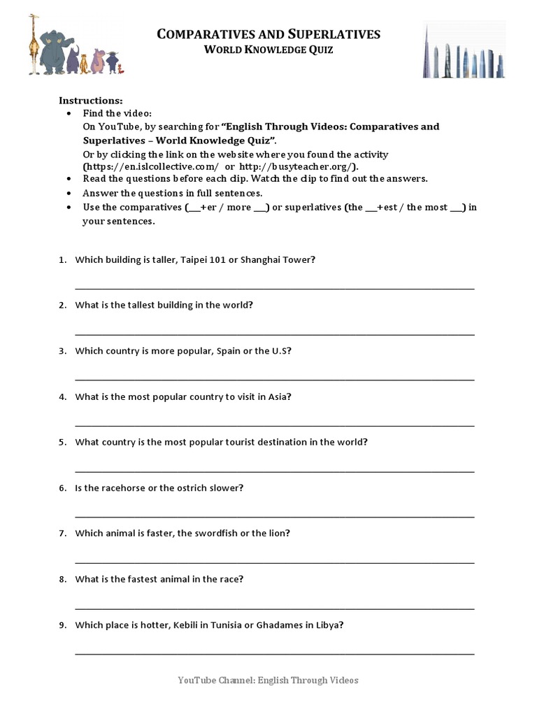 Comparatives and Superlatives | PDF | Nature