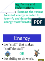 Energy Forms and Transformations Objective