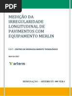 ME Medição Da Irregularidade Longitudinal de Pavimentos Com Equipamento MERLIN