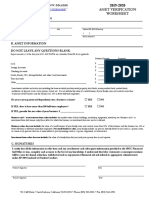 A. Student Information: Asset Verification Worksheet