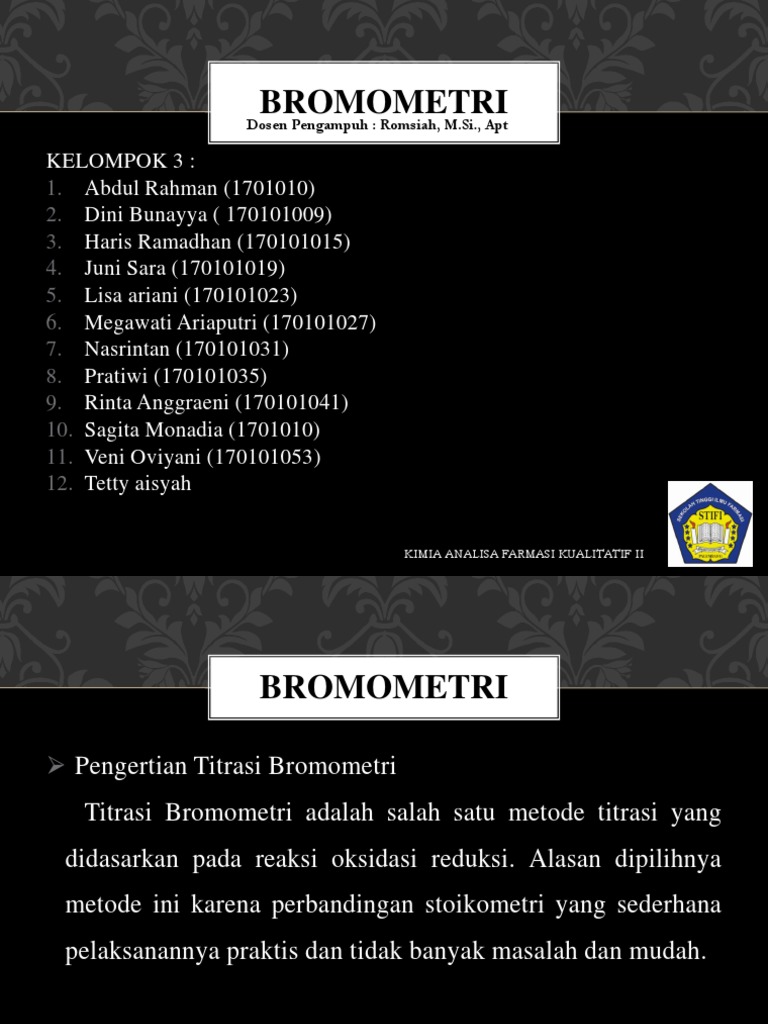 Bromometri Kelas A S1 | PDF | Sains & Matematika