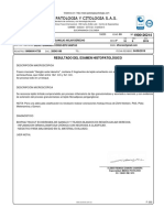 Patologia Y Citologia S.A.S.: Resultado Del Examen Histopatológico