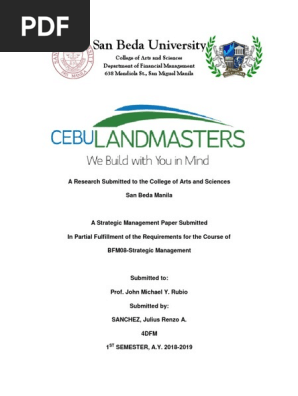 Cebu Landmasters Inc Strategic Management Foreign Direct Investment Inflation