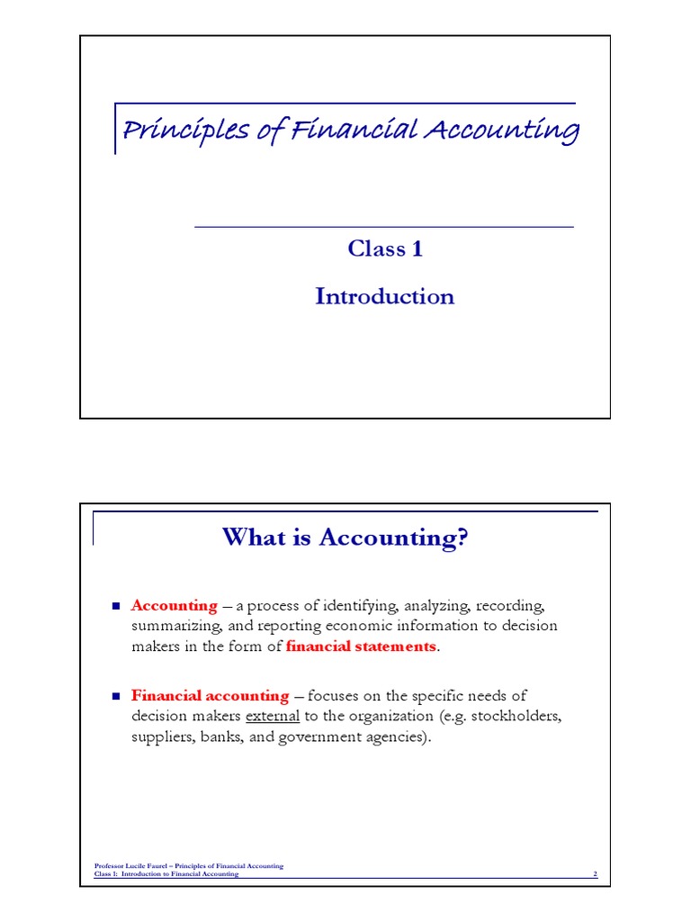 Principles of Financial Accounting | PDF | Accounting | Audit