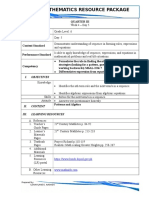 Mathematics Resource Package: Quarter Iii Subject: MATH Date: - Content Standard Performance Standard