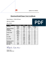 Electrical Kraft Paper Test Certificate