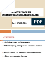 Health Program Common Communicable Diseases: By: Hi Students G1