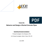 Behavior and Design of Buried Concrete Pipes: Project Title