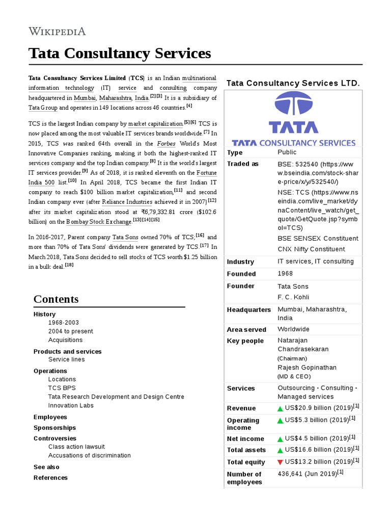 Tata Consultancy Services | PDF | Business