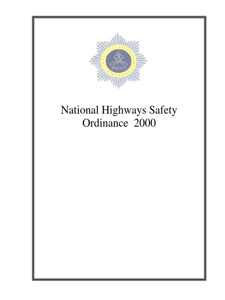 National Highways Safety Ordinance 2000 | PDF | License | Vehicles