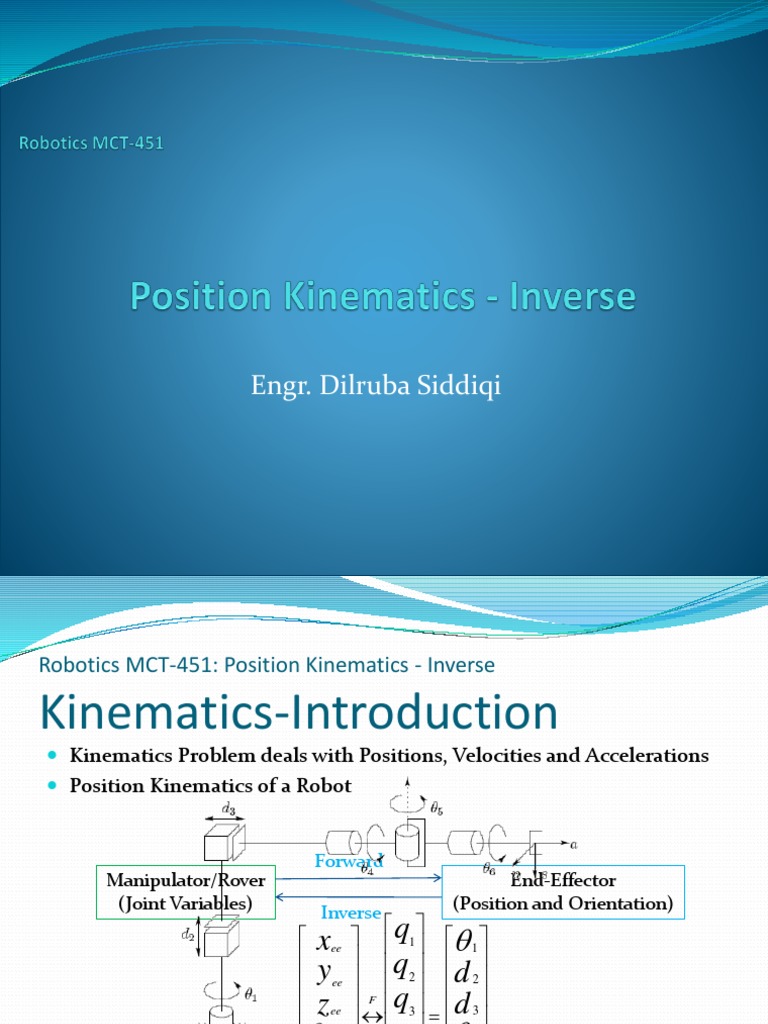 Inverse Kinematics for Robotics | PDF | Euclidean Geometry ...