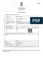 Registration Certificate Govt of India Form GST REG-06