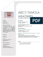 Arcy Tanola Abadines: Profile Education