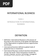 Topic I Introduction To International Business