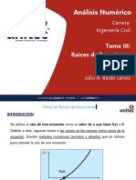 Tema III - Raices de Ecuaciones