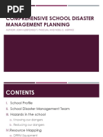 Comprehensive School Disaster Management Planning: Author: John Ildefonso T. Pascual and Noel C. Merino