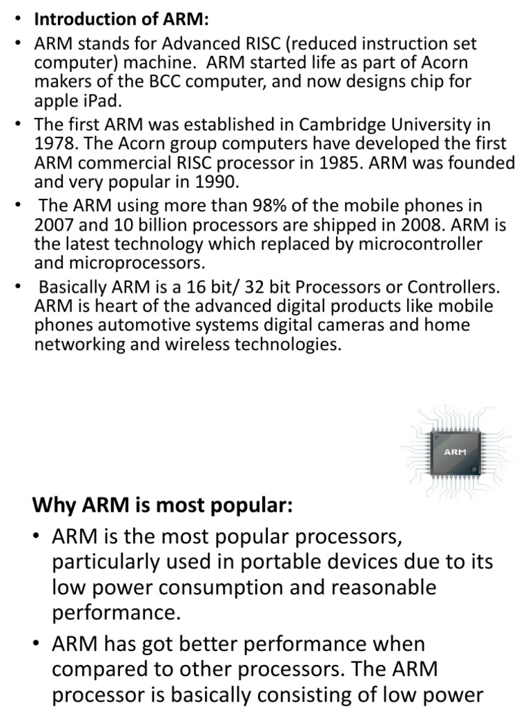 Unit4 Arm Architecture PDF Arm Architecture Microprocessor