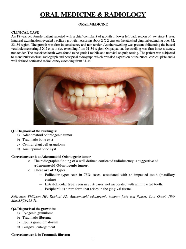 Oral Medicine and Radiology MCQ | Download Free PDF | Anatomy | Medicine